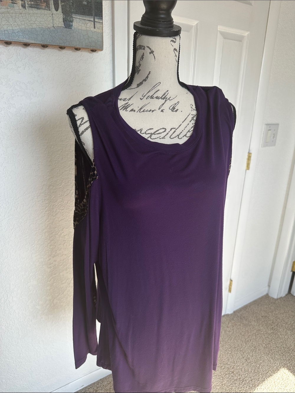 VENUS Purple Cold-Shoulder Tunic - 2X womens top